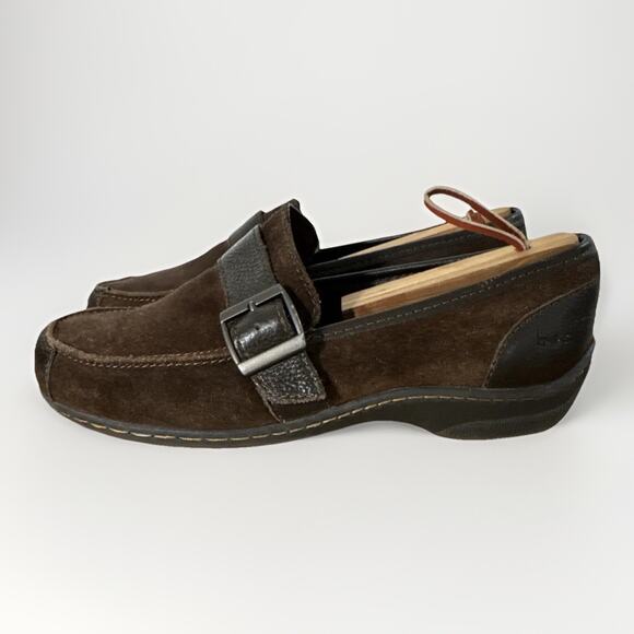 BORN Women’s Brown Suede Leather Slip On Loafers Shoes Size 8M Casual - Picture 1 of 7